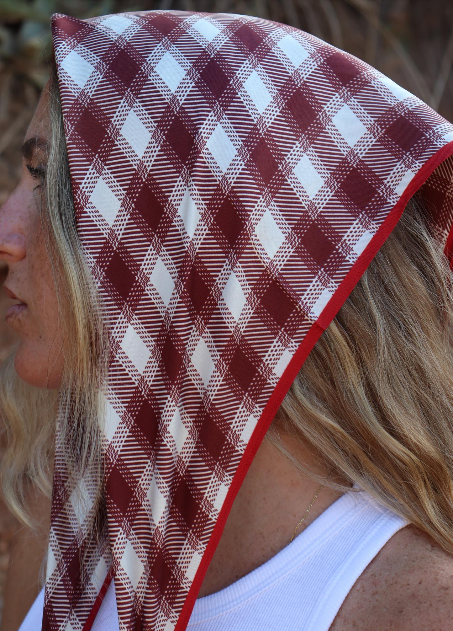Cherry wood Plaid Bandana