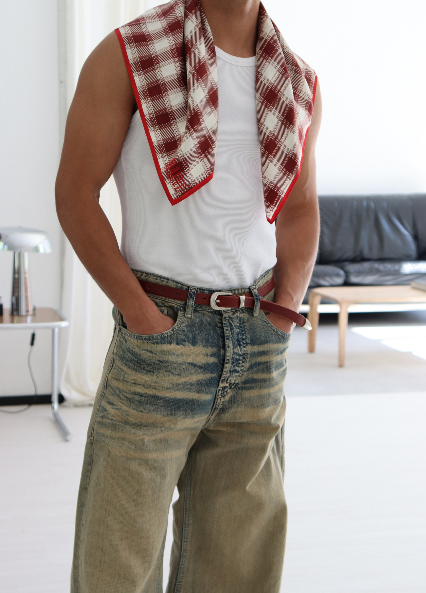 Burgundy thin Belt