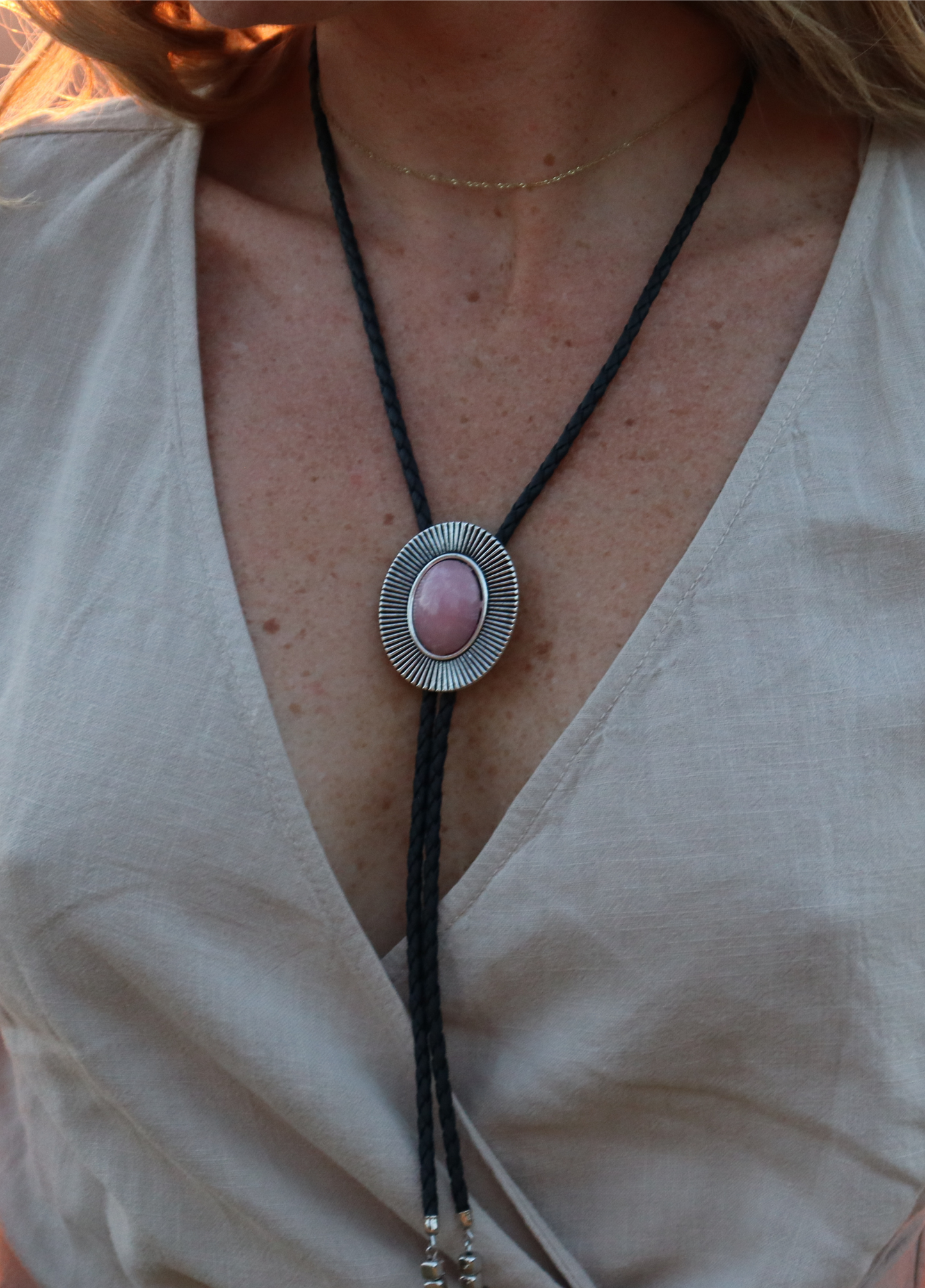 Rose gem Bolo tie