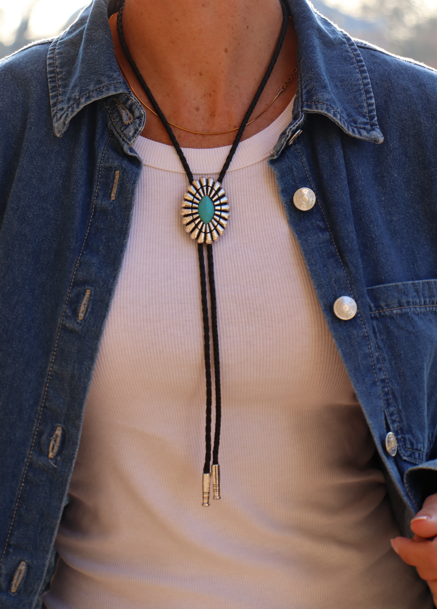 Oval Turquoise Bolo tie