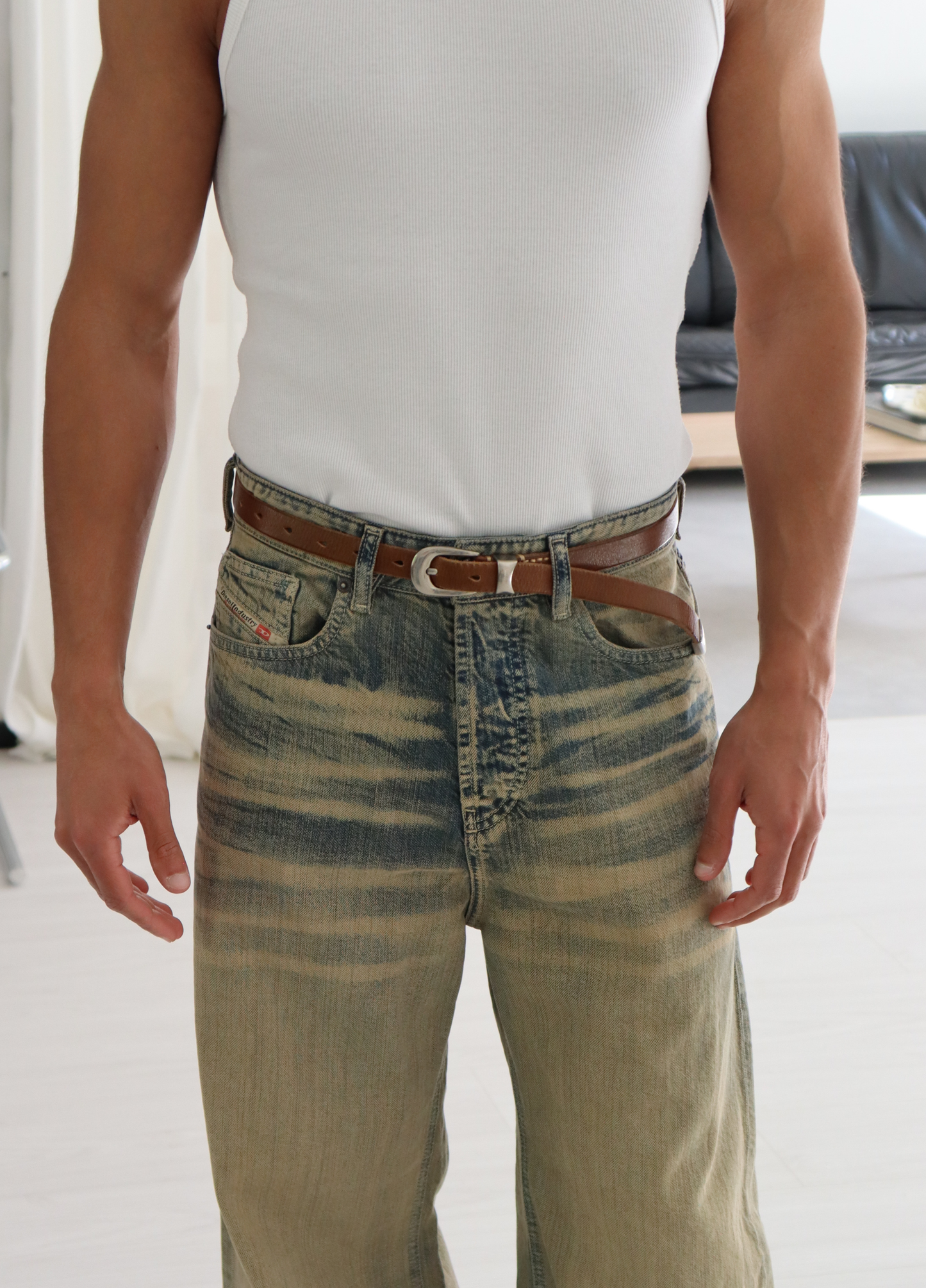 Light Brown thin Belt