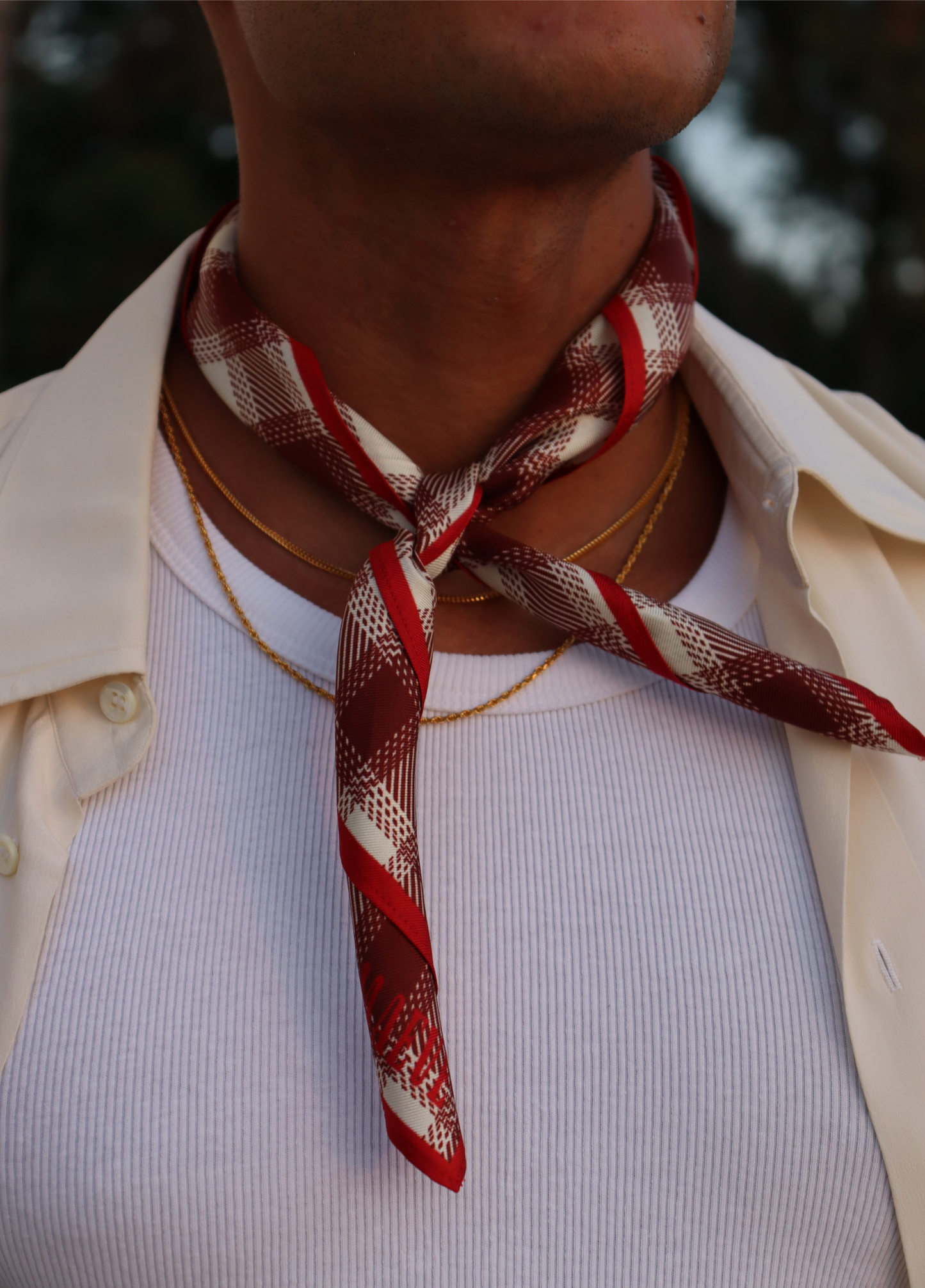 Cherry wood Plaid Bandana