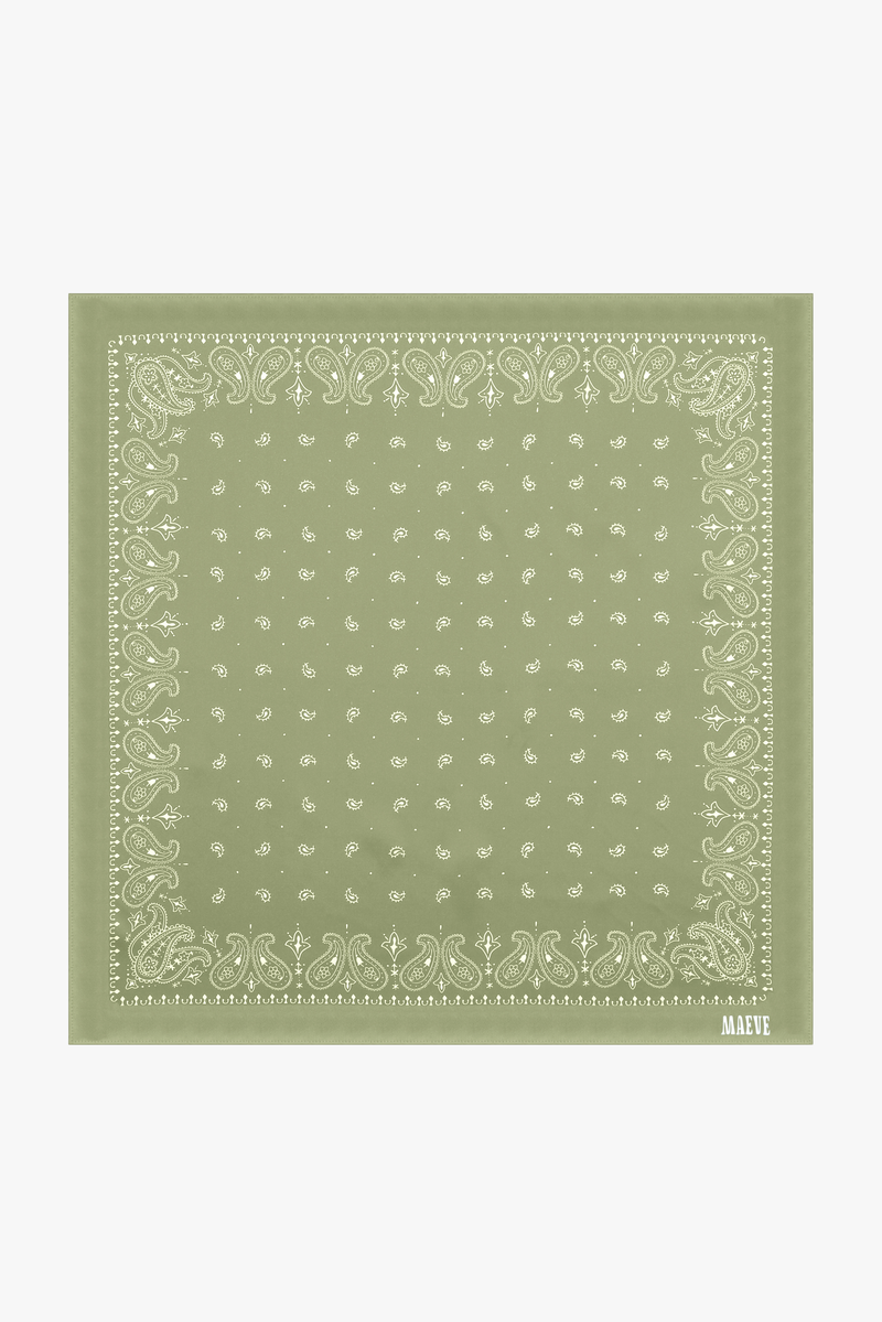Light Green Paisley Bandana