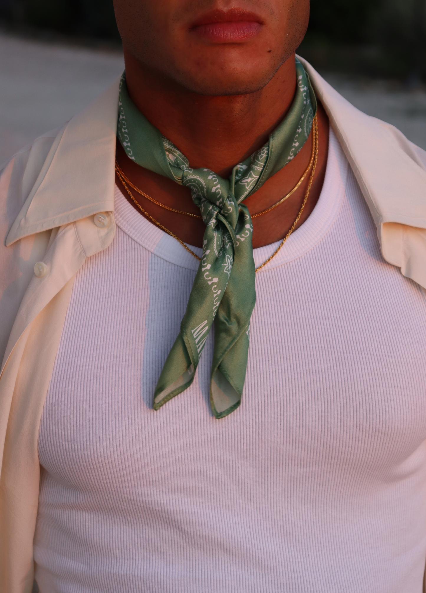 Light Green Paisley Bandana