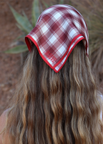 Cherry wood plaid Bandana