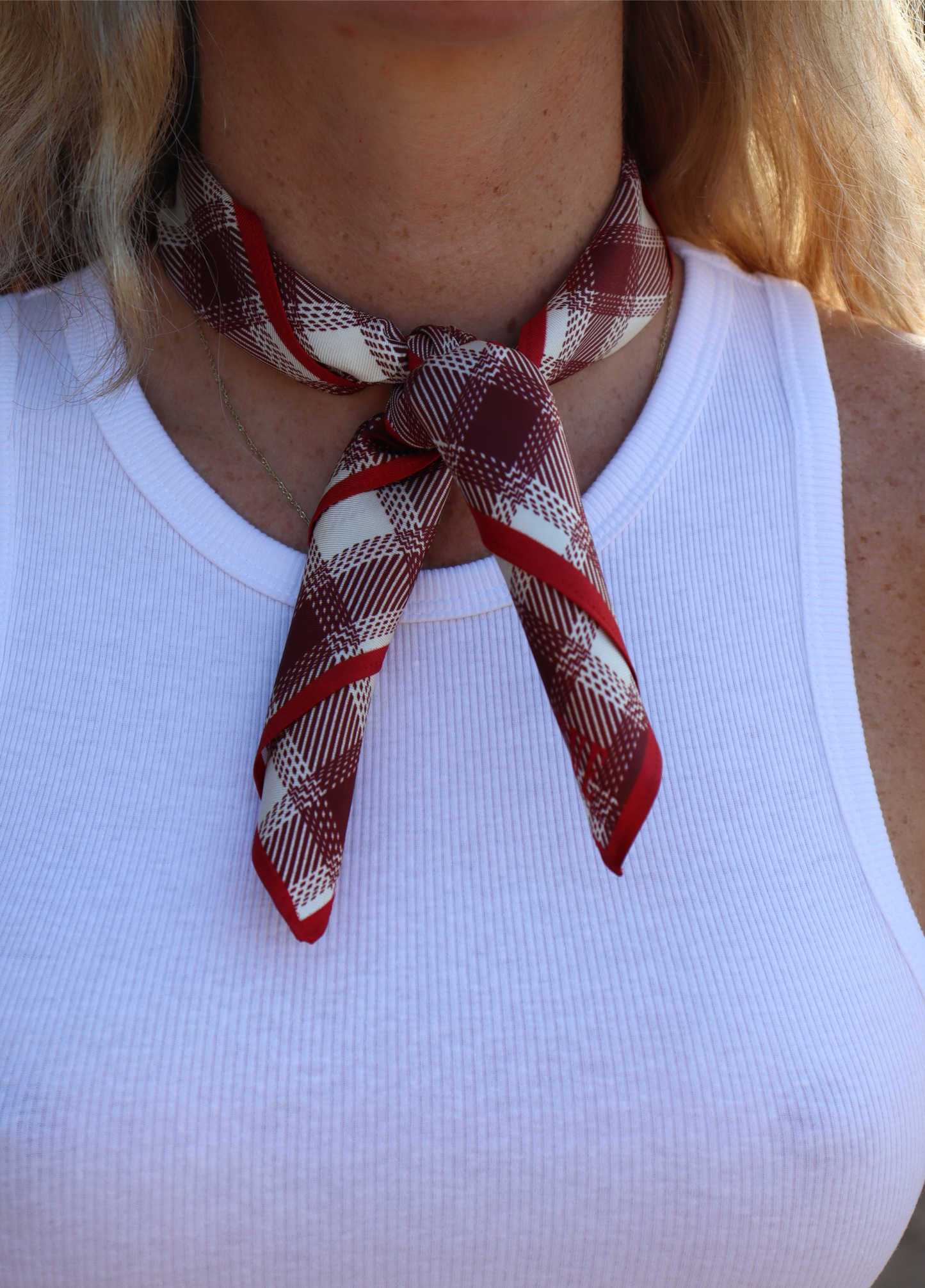 Cherry wood plaid Bandana