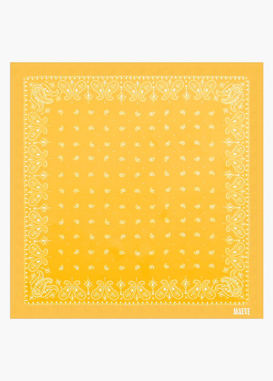 Yellow Sand Paisley Bandana