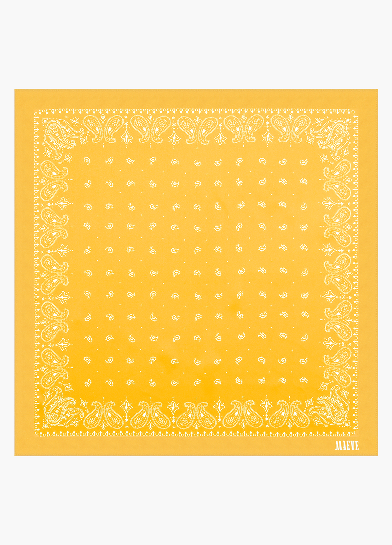 Yellow Sand Paisley Bandana