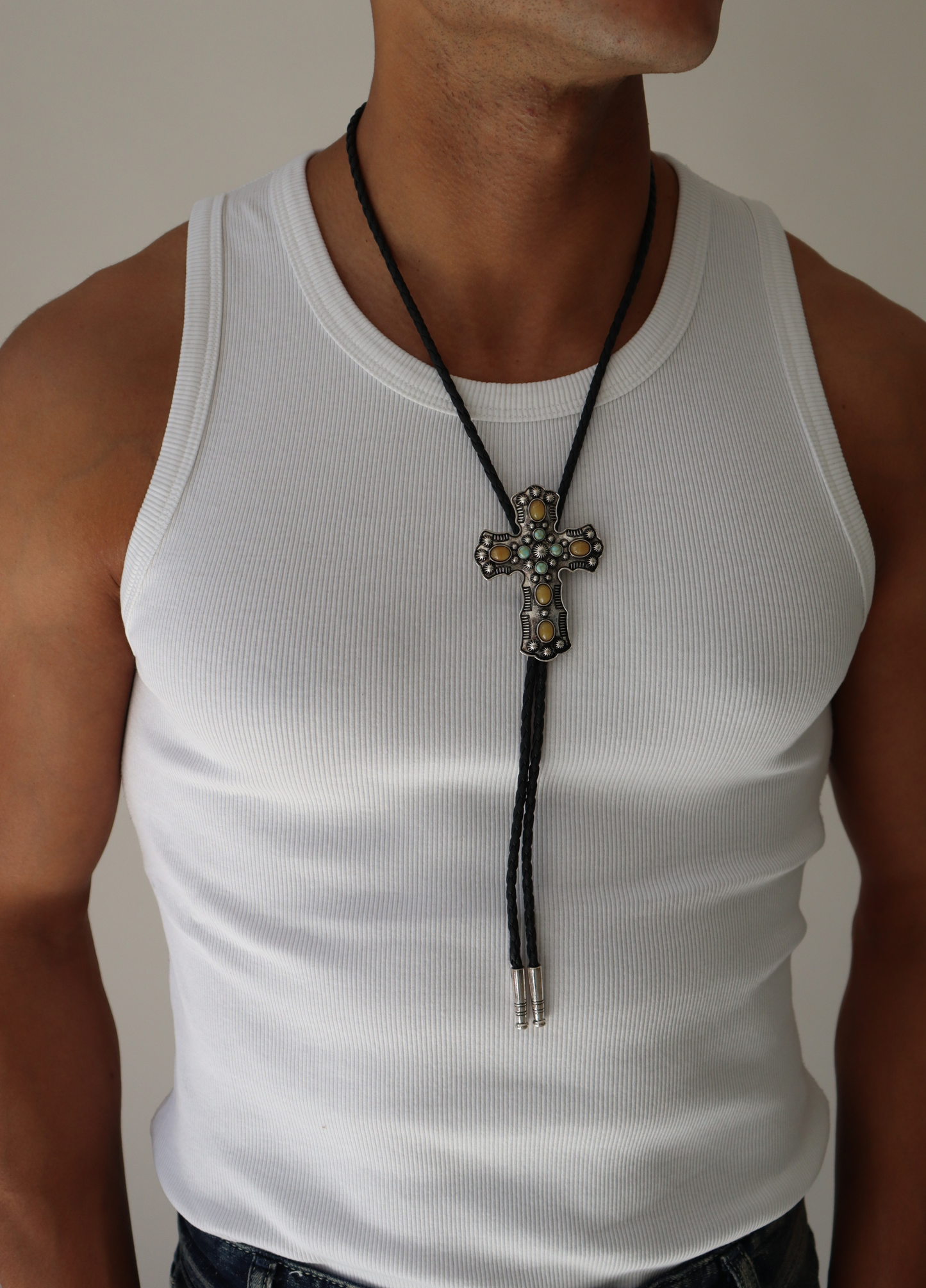 Navajo cross Bolo tie