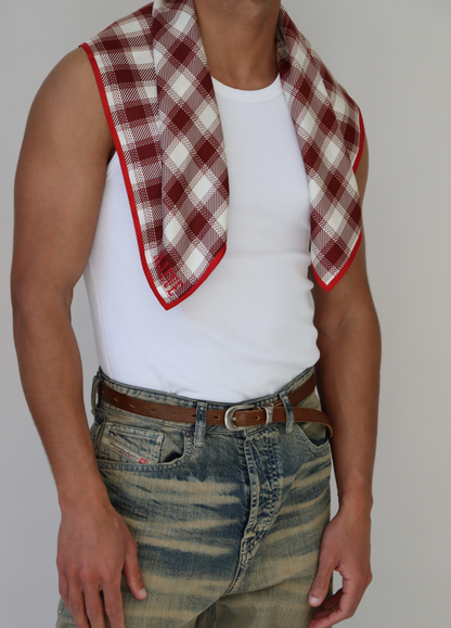Cherry wood plaid Bandana