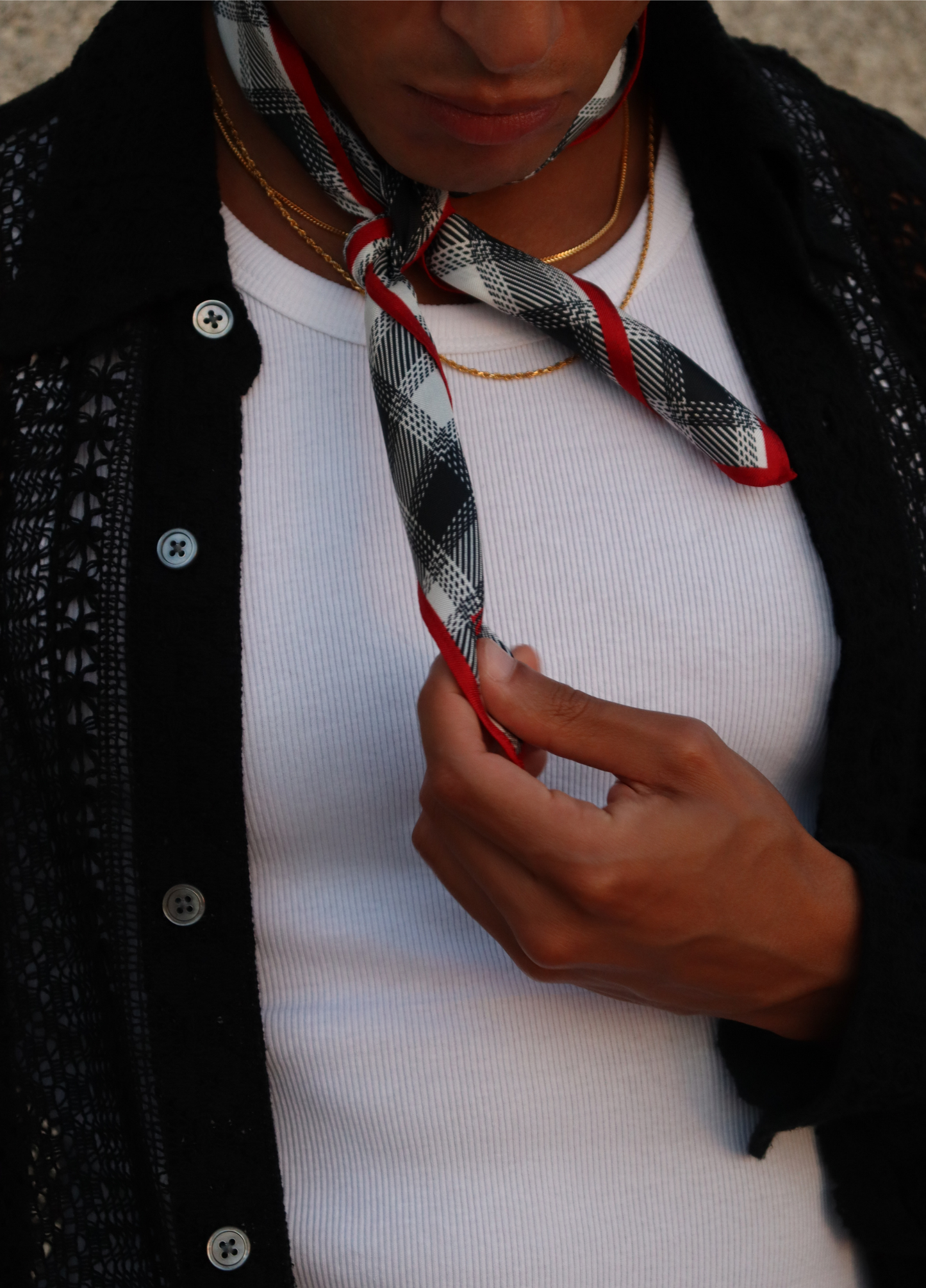 Black Plaid Bandana