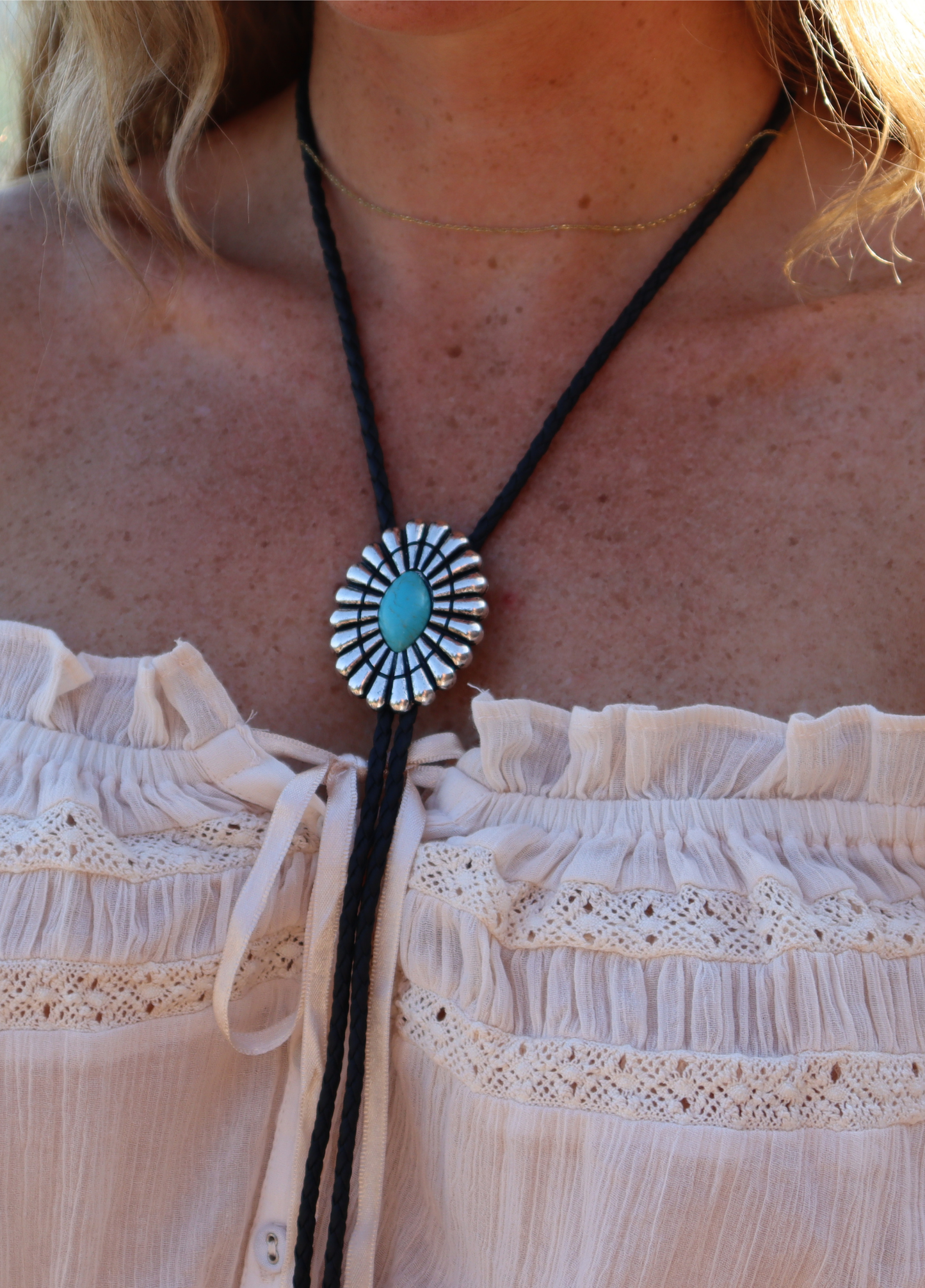 Oval Turquoise Bolo tie