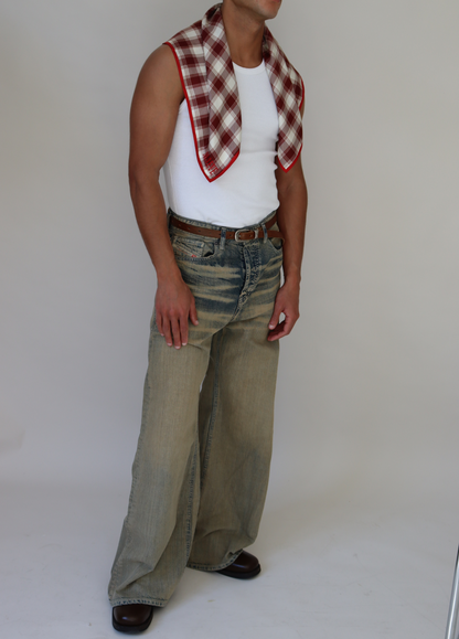 Cherry wood plaid Bandana