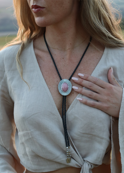 Rose gem Bolo tie