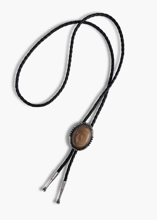 Brown aye Bolo tie