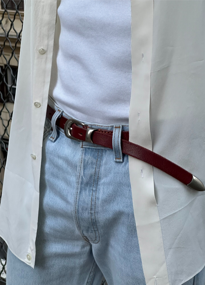 Burgundy thin Belt