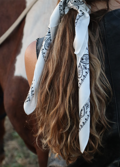 White Paisley Bandana