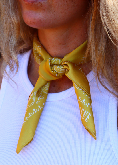 Yellow Sand Paisley Bandana