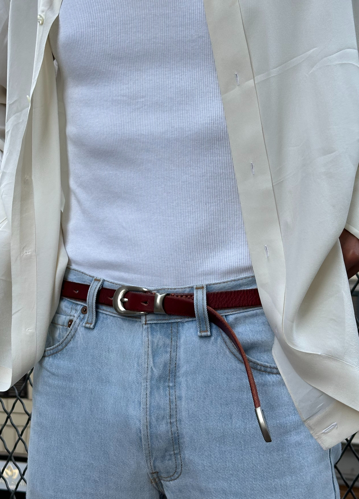 Burgundy thin Belt