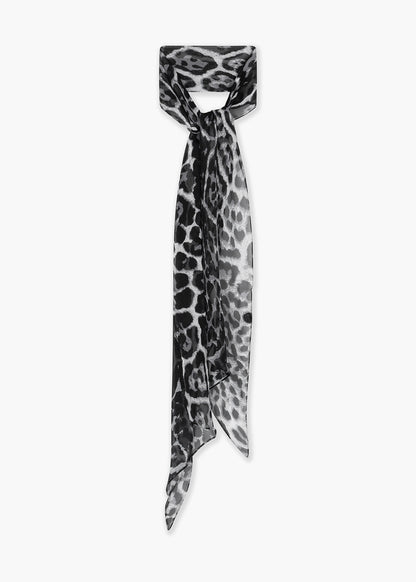 Leopard Scarf Black