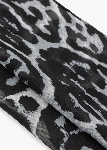 Leopard Scarf Black
