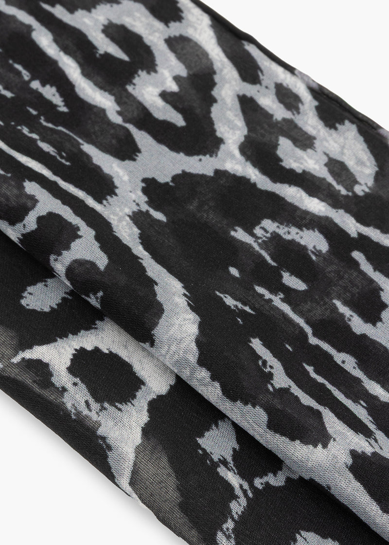 Leopard Scarf Black