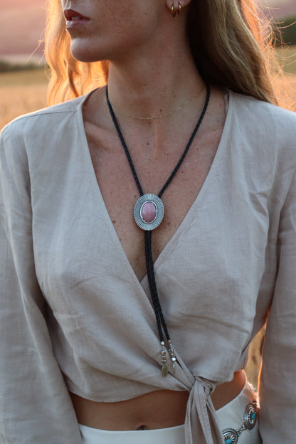 Rose gem Bolo tie