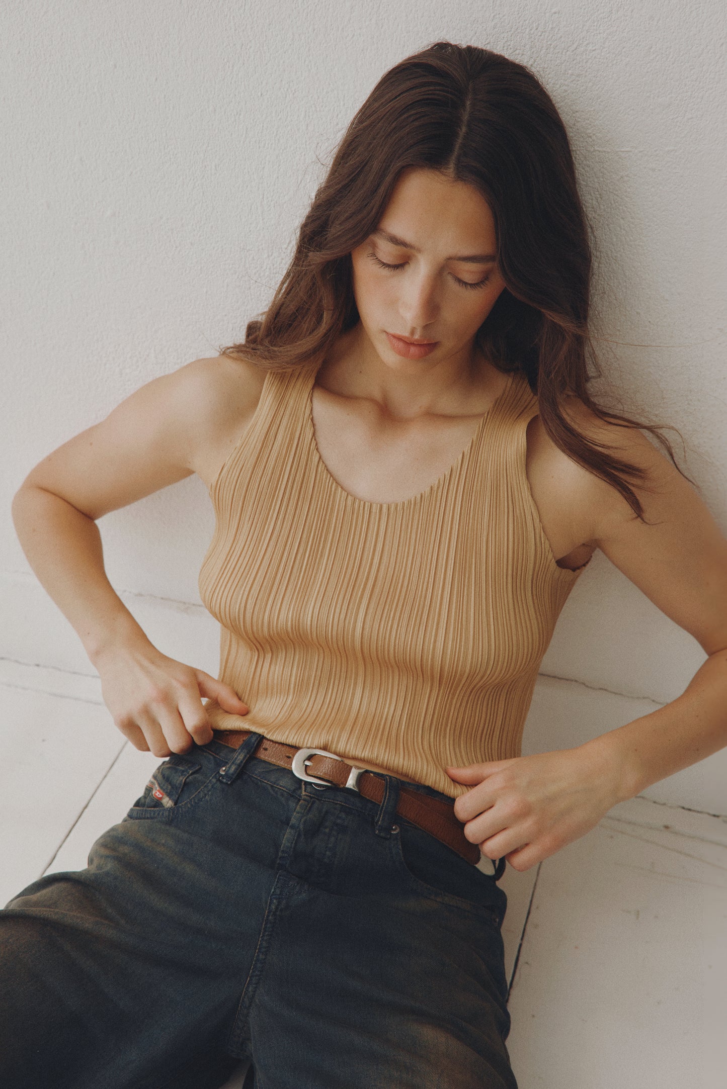 Light Brown thin Belt