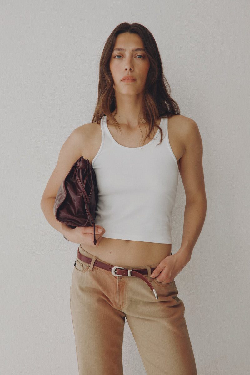 Burgundy thin Belt