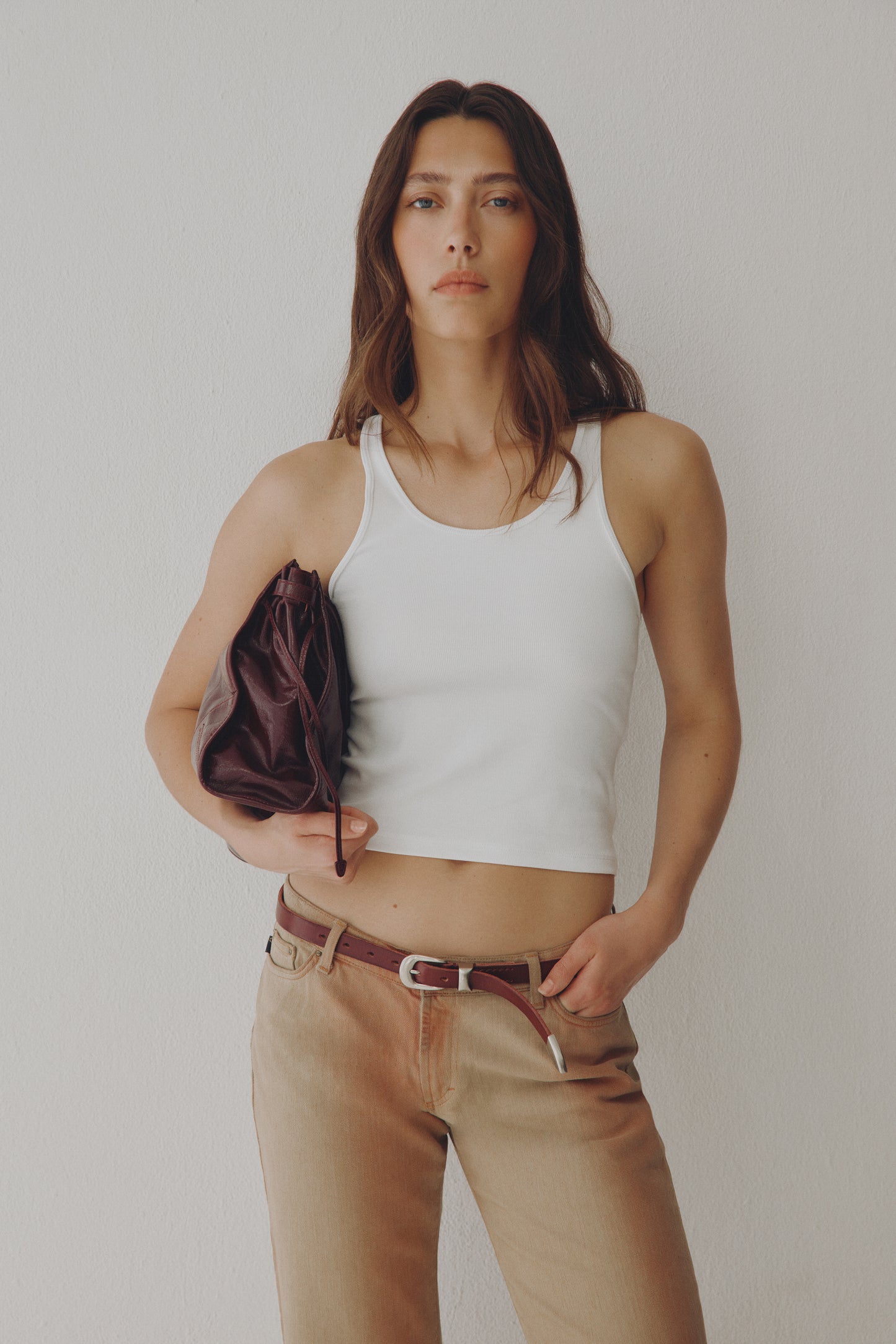 Burgundy thin Belt
