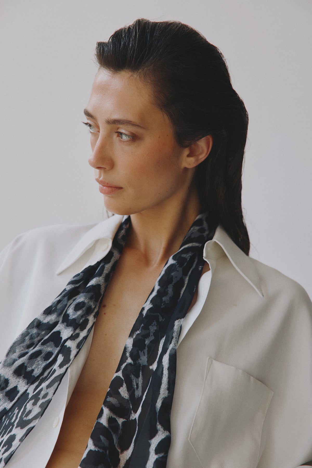 Leopard Scarf Black