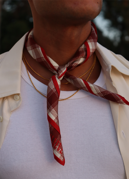 Cherry wood plaid Bandana